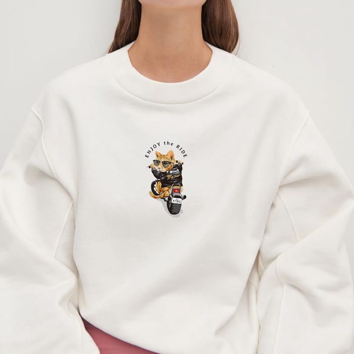 Mozzaproject Crewneck Sweatshirt Cat Rider