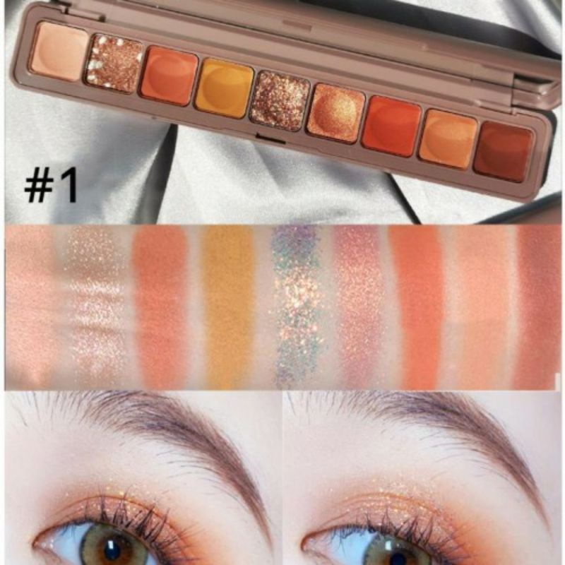 Eyeshadow Palette 9 Warna Matte And Glitter#3600