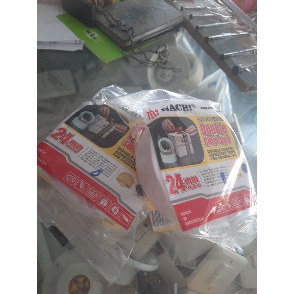 

double tip isolasi bolak balik putih besar 24mm