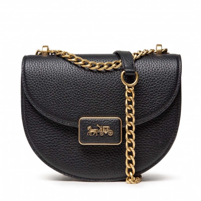 Coach Alie Saddle Bag Soft Pebble Leather Black (C3463)