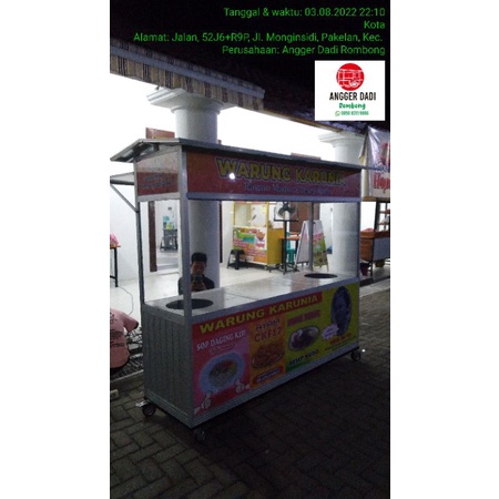 Rombong/Gerobak almunium 200x60x190