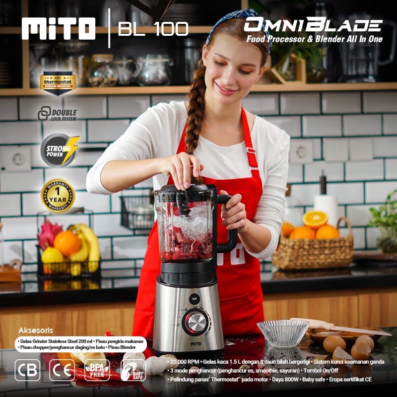 MITO BL-100 FOOD PROCESSOR &amp; BLENDER ALL IN ONE