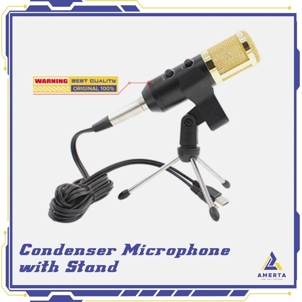 Professional Condenser Microphone with Mini Tripod TaffSTUDIO BM-900  - Black