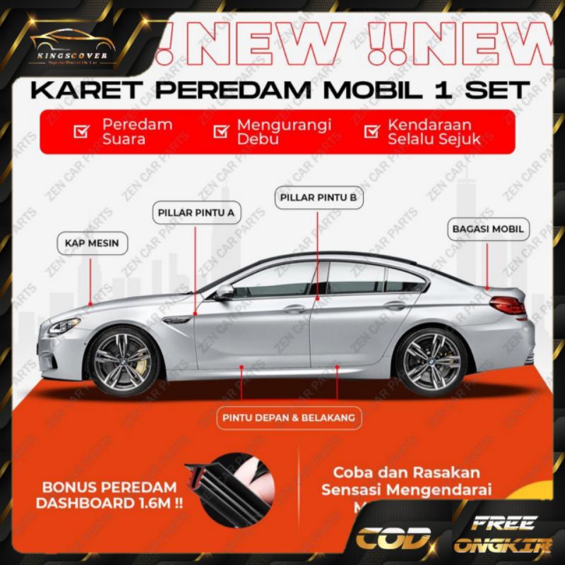 Karet Peredam Pintu Mobil Dashboard Anti Debu Universal Kedap Suara Mesin