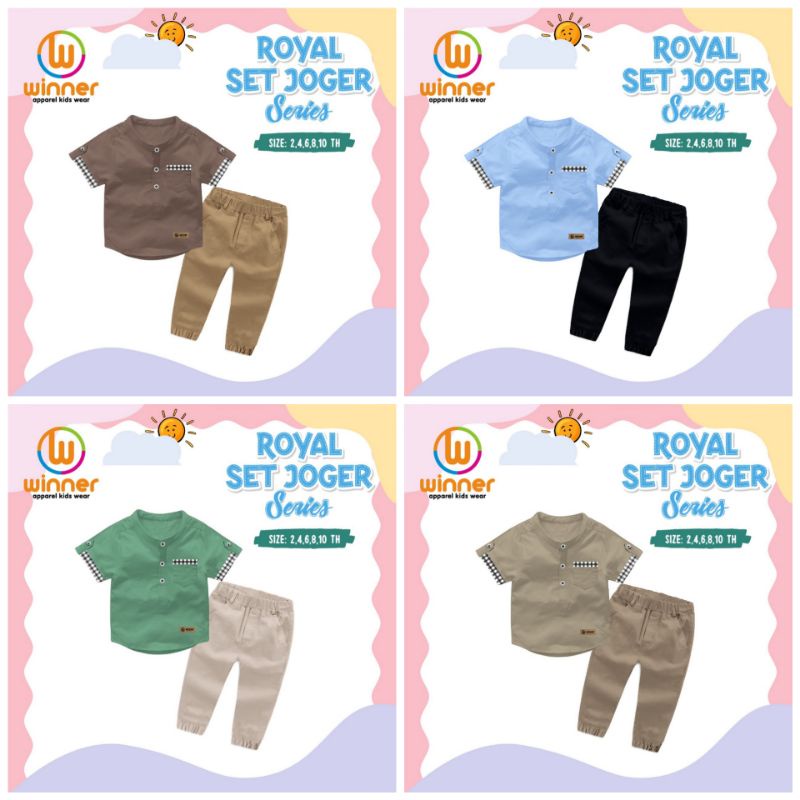 Setelan Koko Anak Baju Muslim Anak Laki-Laki Set Joger Series Winner