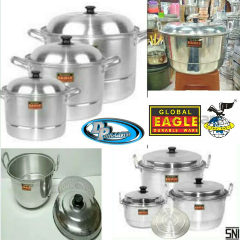 PANCI/LANGSENG DANDANG KUKUS ALUMINIUM GLOBAL EAGLE 20, 22, 24, 26, 28, 30, 33, 36, 40 CM/LANGSENG M