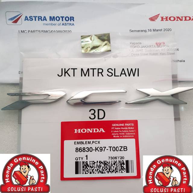 Jual Emblem pcx asli honda kode part 86830 K97 T00ZB harga satuan | Shopee  Indonesia