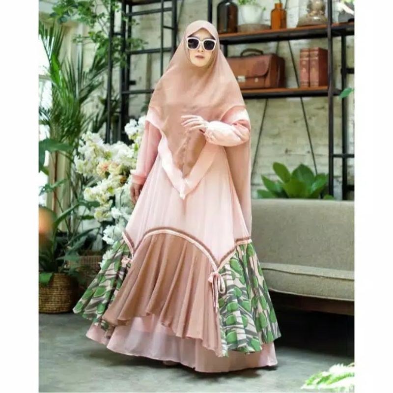 KAZEEYA syari set ori by KANAYA /gamis dewasa motif/gamis syari ceruty babydoll / Baju Gamis Set Jil