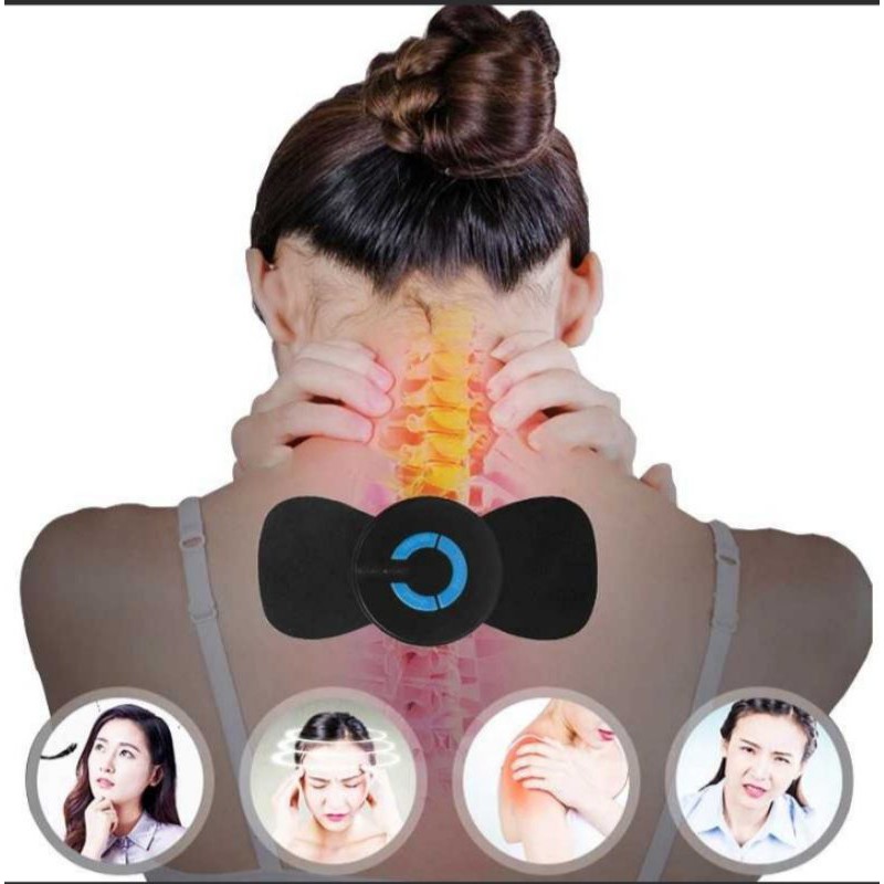 TERMURAH YOVIP Alat Pijat Mini Portabel EMS Leher Neck Cervival Massager HQ- 185 Black