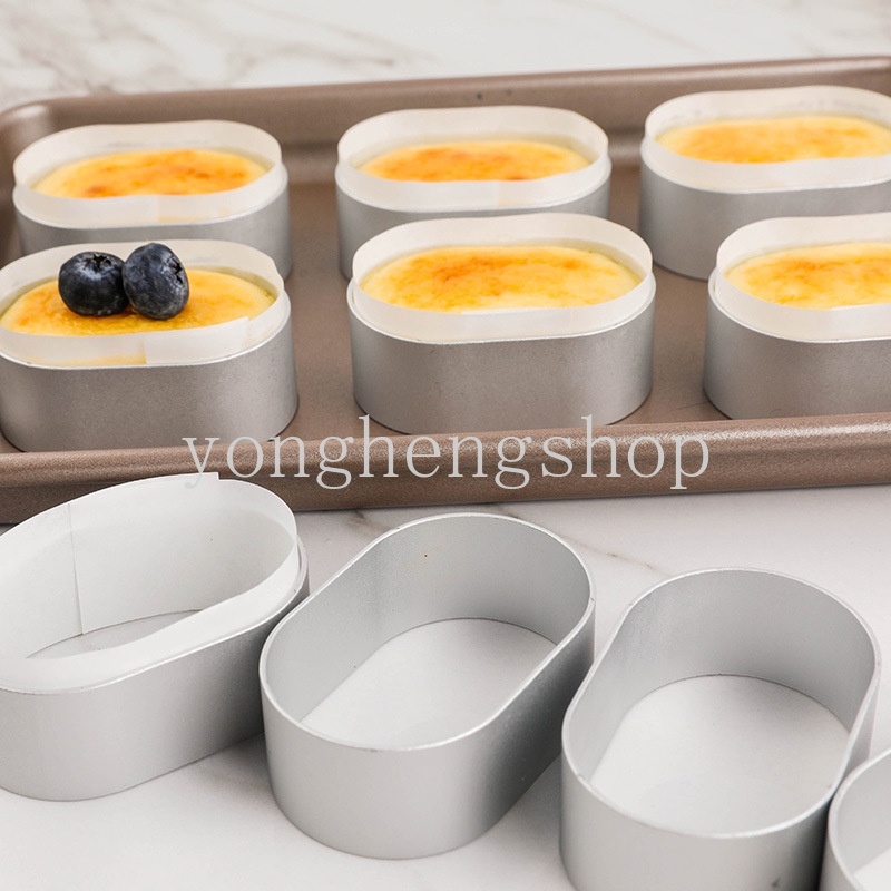 10 / 100 Pcs Cetakan Kue Bentuk Oval Bahan Stainless Steel