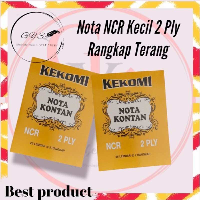 

Nota Kontan Kecil NCR 2 Ply (PCS)/Nota Kontan Rangkap 2/ Nota Murah 2 Rangkap/ Copy Nota Terang