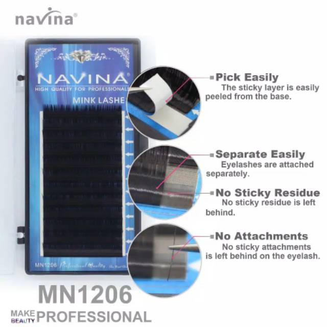 Navina mink lashes high quality eyelash extension premium bulumata sambung navina