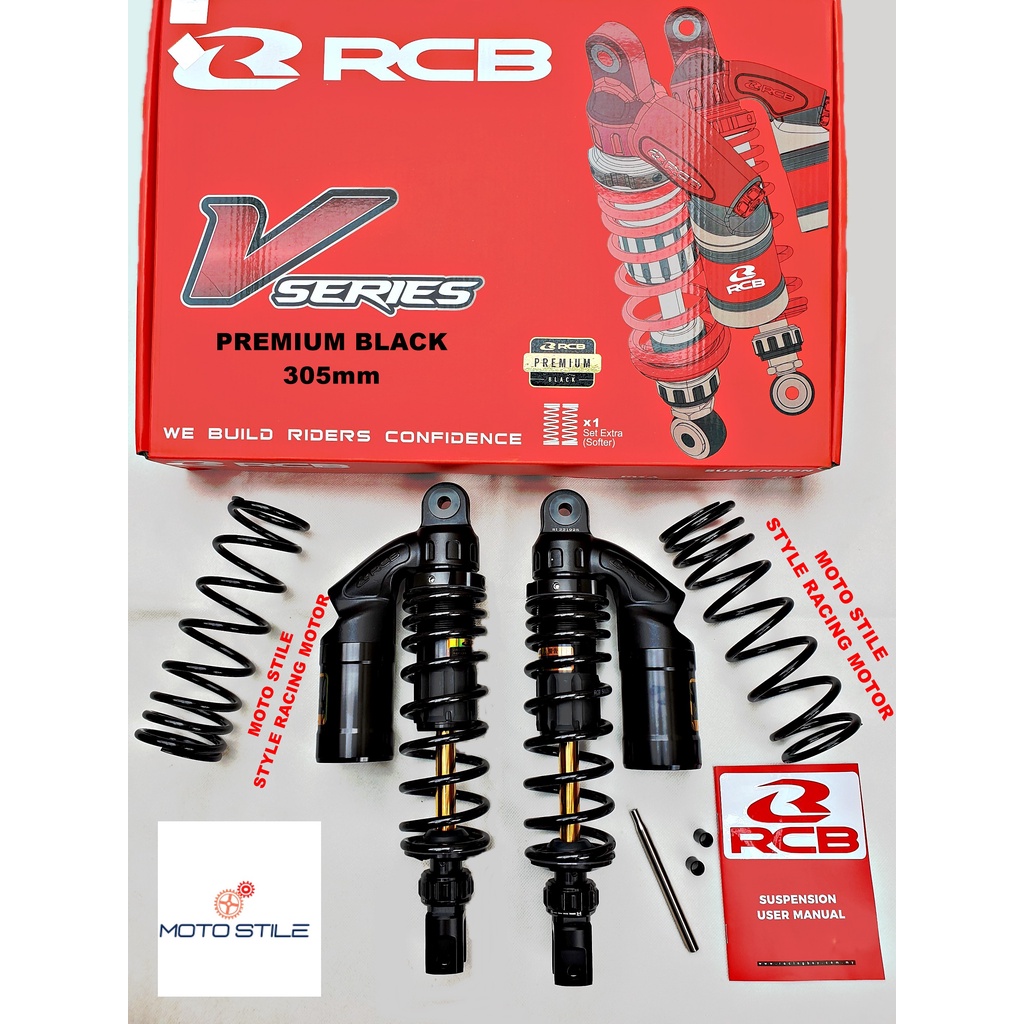Shockbreaker Tabung VS Series RCB 305mm Yamaha New Nmax / Aerox 155 Premium Black