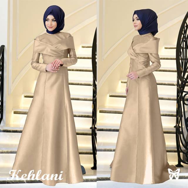 ELDE 5 - SALE Kehlani dress baloteli polos model depan silang fit to L ( Tanpa pasmina)