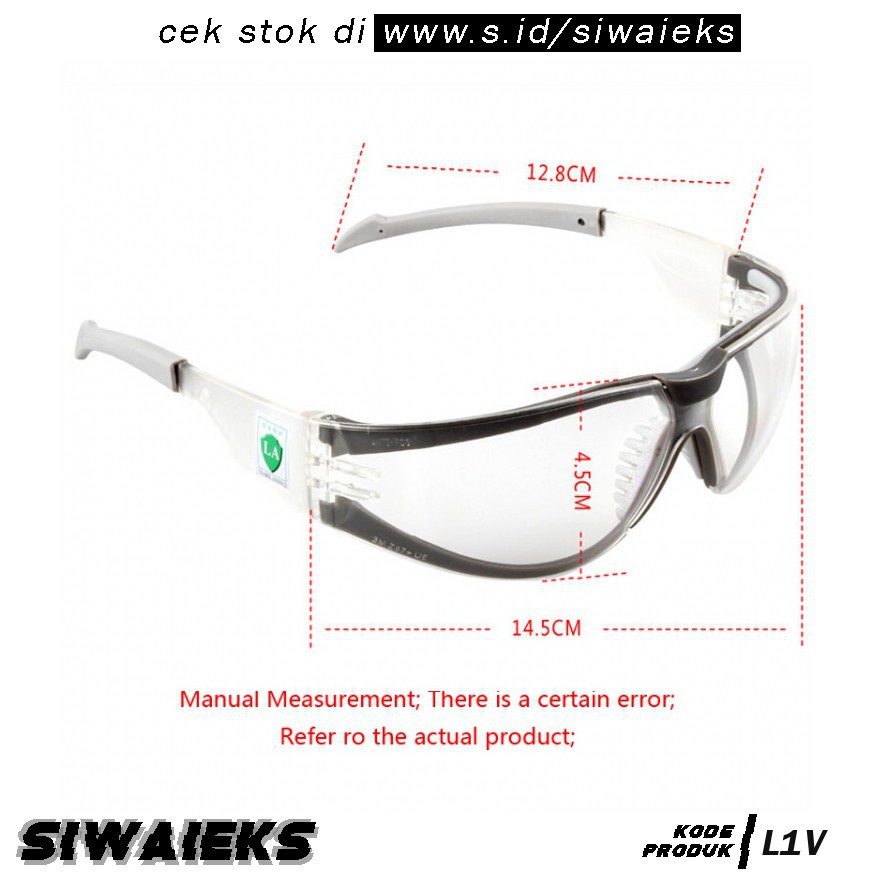 L1V 3M Kacamata Safety Googles Anti Fog Dust 3M11394 Transparent Grab Medan