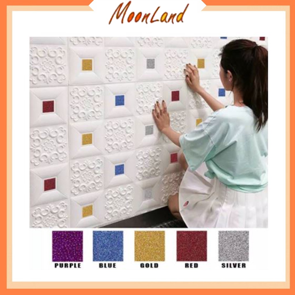 MoonLand 520 Aksesoris Wallpaper Sticker motif Glitter dan Permata Per Pcs