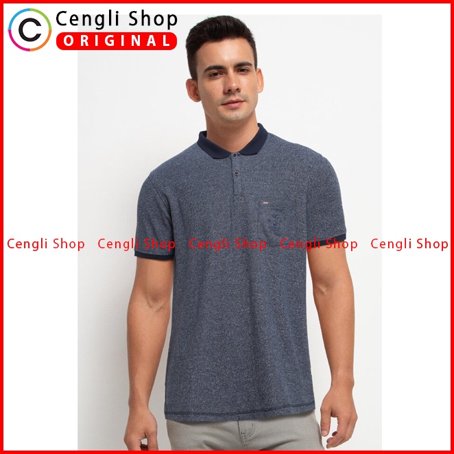 BAJU KAOS POLO PRIA CARDINAL ORIGINAL LENGAN PENDEK BIRU NAVY CA08