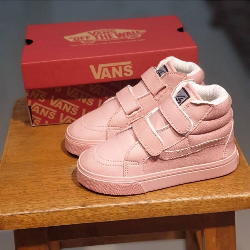 SEPATU ANAK PEREMPUAN VANS SK8HI VELCRO DAN TALI / SEPATU FASHION BABY BERKUALITAS TERMURAH UNTUK PEREMPUAN