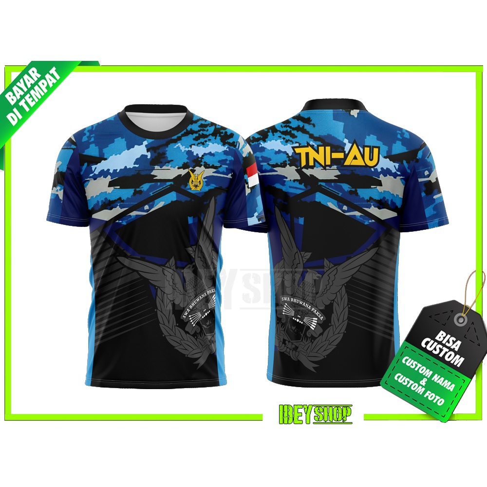 Baju Jersey TNI AU / kaos Jersey Pria TNI AU Angkatan Udara 03 Fullprint