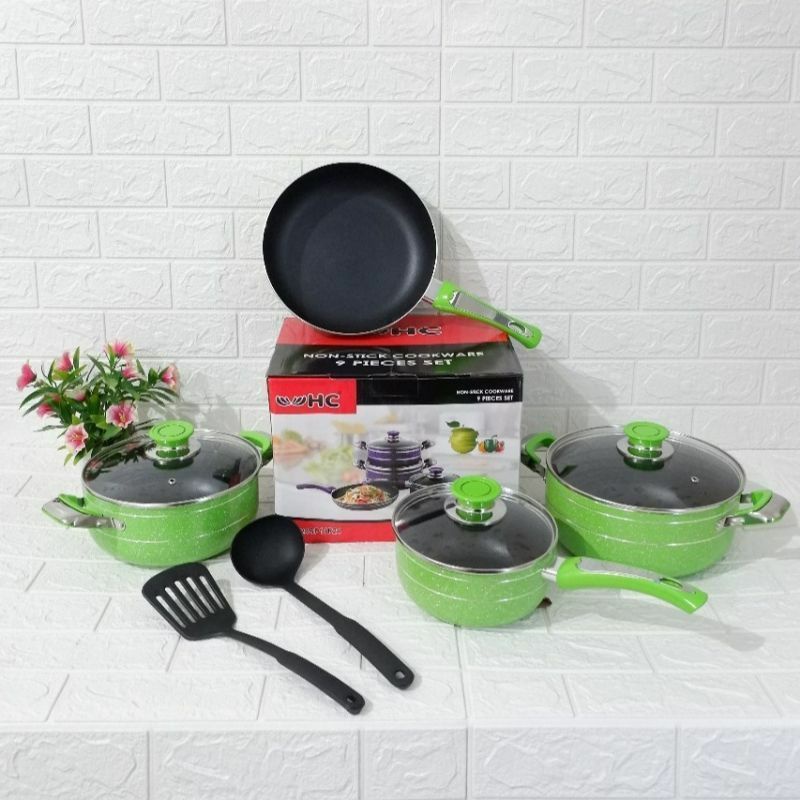 Panci Cookware Set 9Pcs Happy Call / Penggorengan Satu Paket / Kado Pernikahan