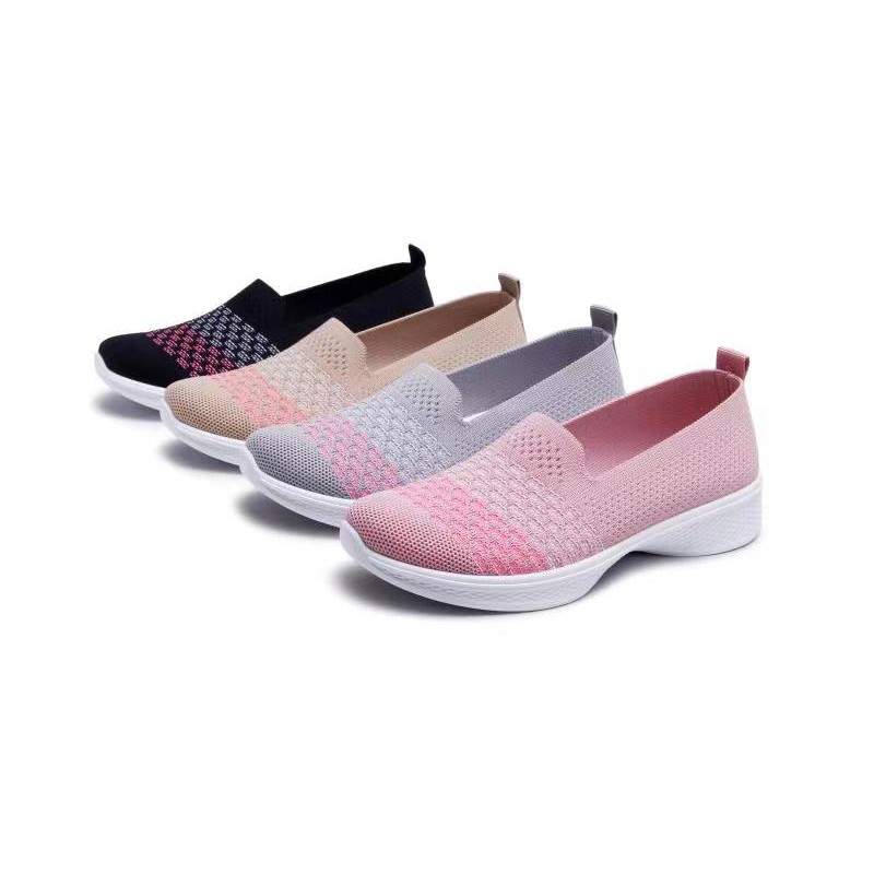 VALS- Sepatu Wanita Slip On Flyknit Fashion Korea Import Sol Karet Empuk Anti Slip Original 3033