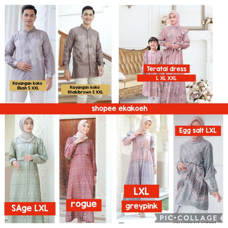 [SIAP KIRIM] kayangan tunik koko blush M Eggsalt SM LXL // sawarna dress sage rogue grey pink dharma