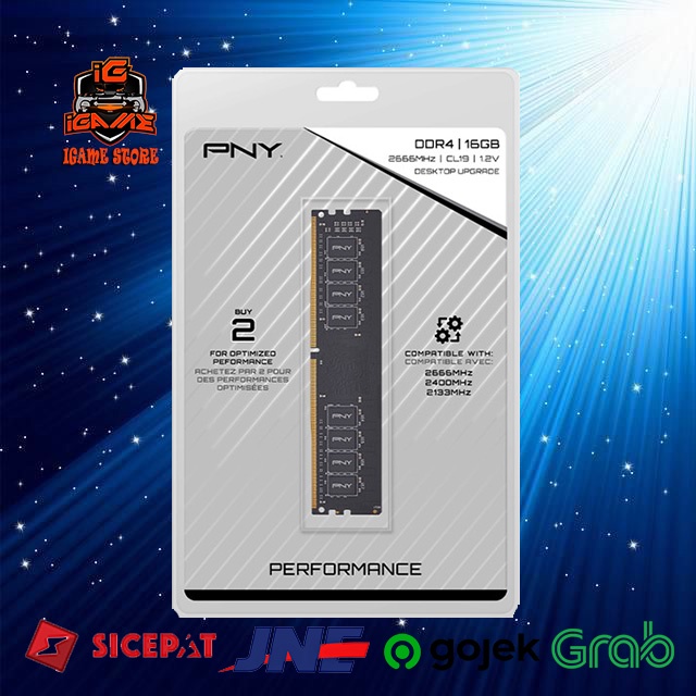 Memory PNY Longdim 16GB DDR4 PC-21300 2666Mhz NAMPOL HEMAT GAN