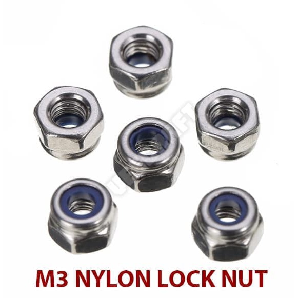 M3 Nylon Lock Nut Mur M 3 dengan Pengunci Nylon