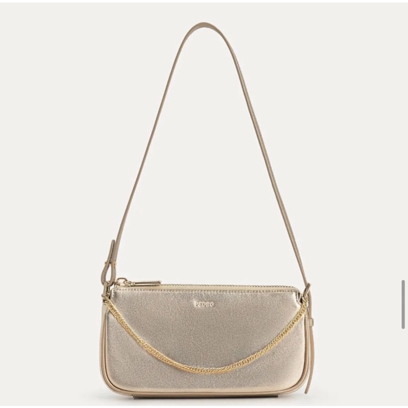 P Maddy Leather Chain Detailed Shoulderbag