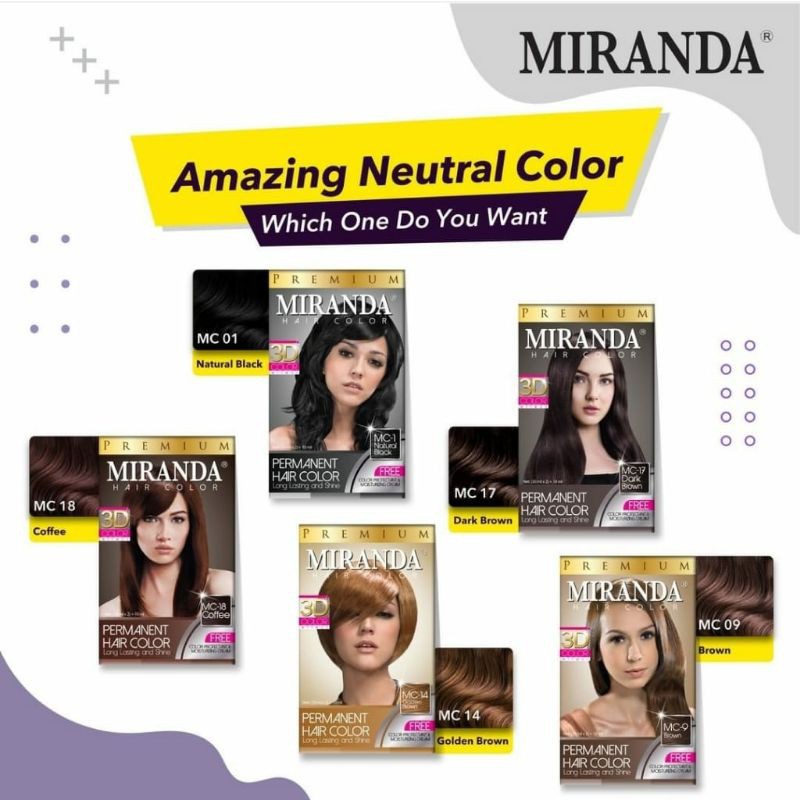 MIRANDA Semir Permanent Hair Color 30ML / Semir Rambut / Cat Rambut