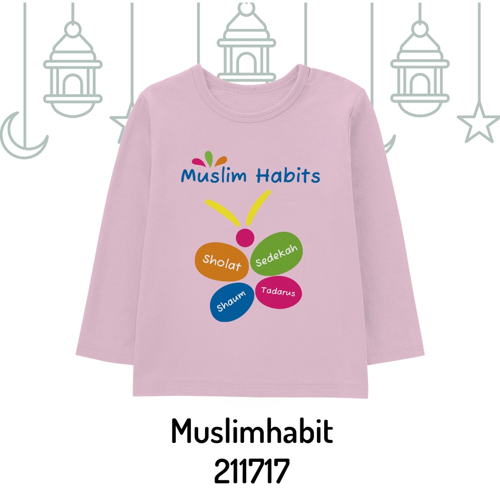 Aitana - Kaos Lengan Panjang Tema Muslim Habits Ready Bayi &amp; Anak Bahan Katun Combed 30s