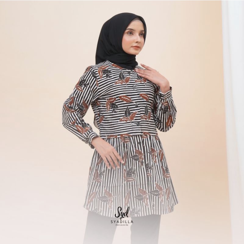 ADARA MOTIF DAUN  - Blouse Batik Kerja Wanita Modern Murah - Syadilla gallery