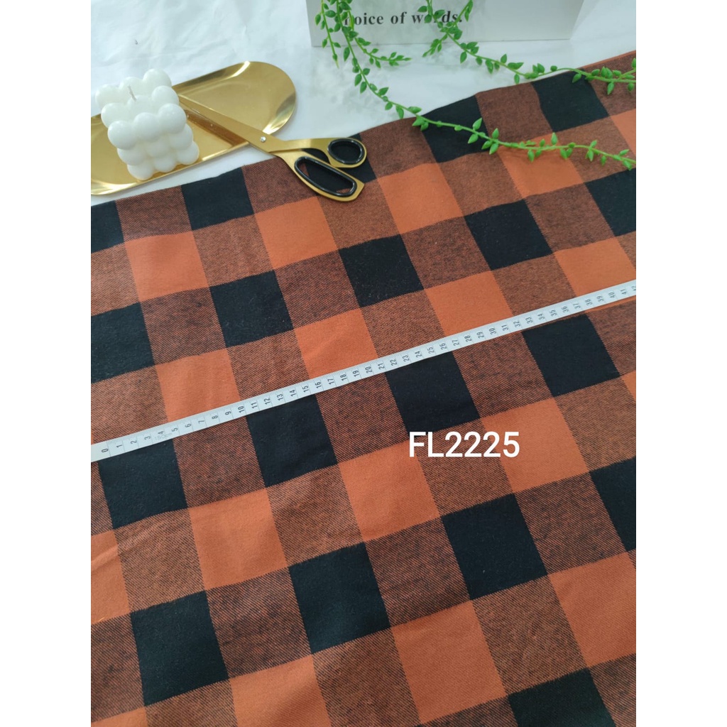 COKLAT kain flanel bahan kotak katun yarndyed harga per 0.5meter/kain meteran happychild