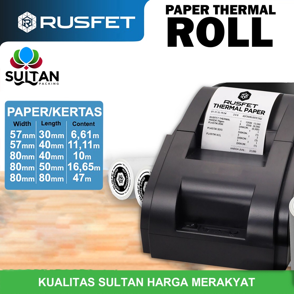 

Kertas Struk Thermal Paper Roll Struk Paper Kertas Kasir Thermal Rusfet