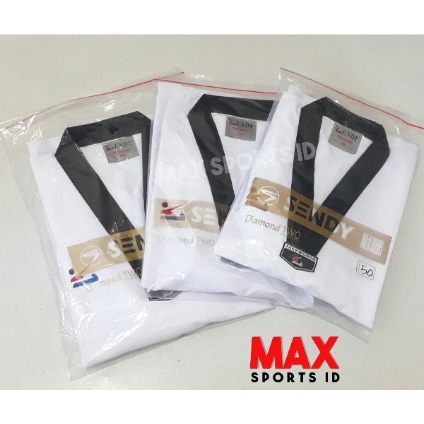 Dobok Sendy Senior Diamond Two (Seragam Taekwondo) Kerah Hitam