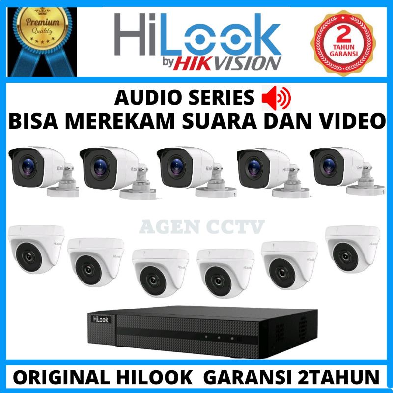 PAKET CCTV HILOOK AUDIO 16 CHANNEL 11 KAMERA 2MP 1080P ORIGINAL