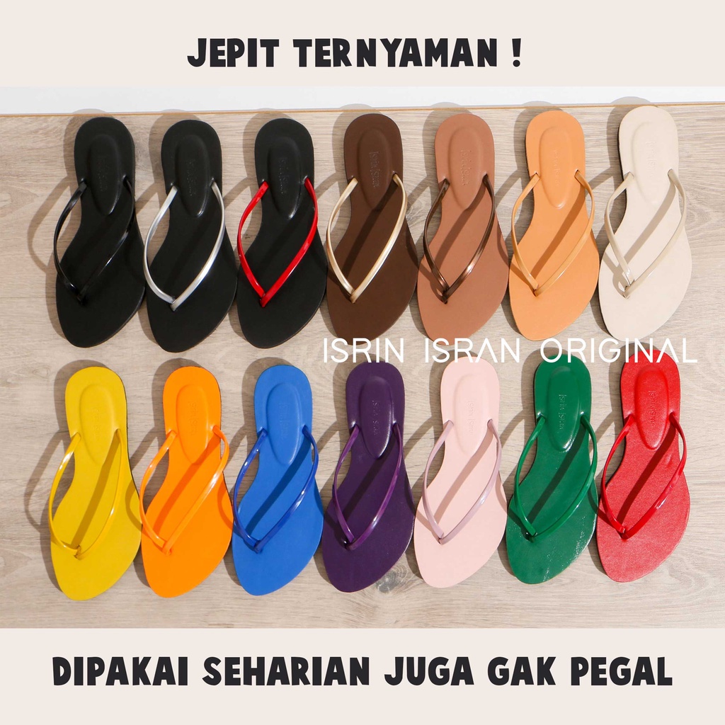 ISRIN ISRAN ORIGINAL Sendal Jepit Wanita Sandal Teplek Terbaru Sendal Wanita Kekinian
