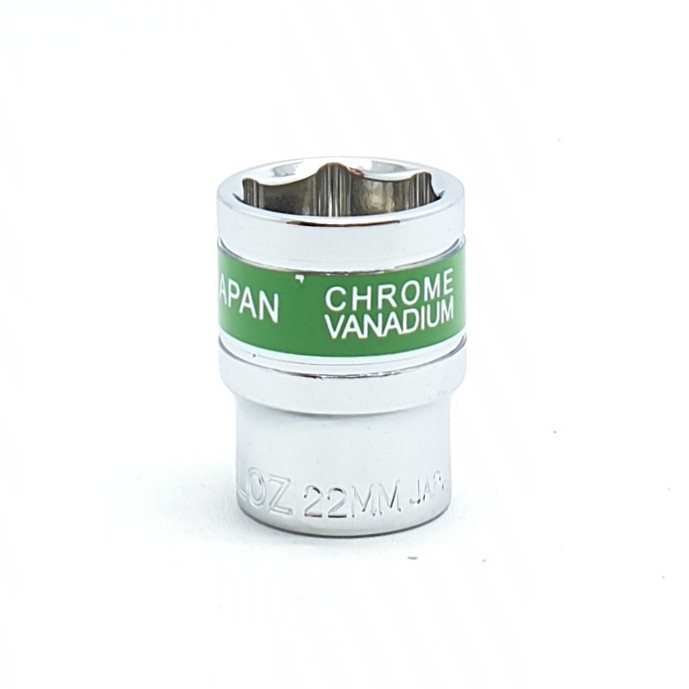 Veloz Premium 22mm Kunci Mata Sok Sock Socket 22mm 6PT 1/2&quot; Chrome Vanadium Steel