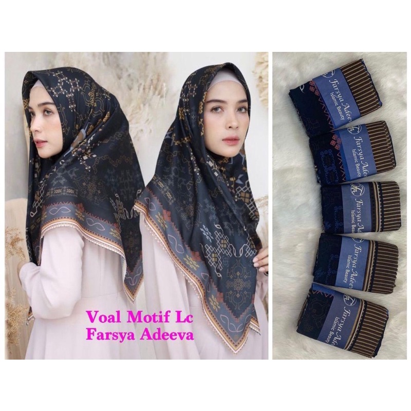 Jilbab Adeeva Denay Motif Koran Segiempat Voal Premium 30+ Motif-Motif 30