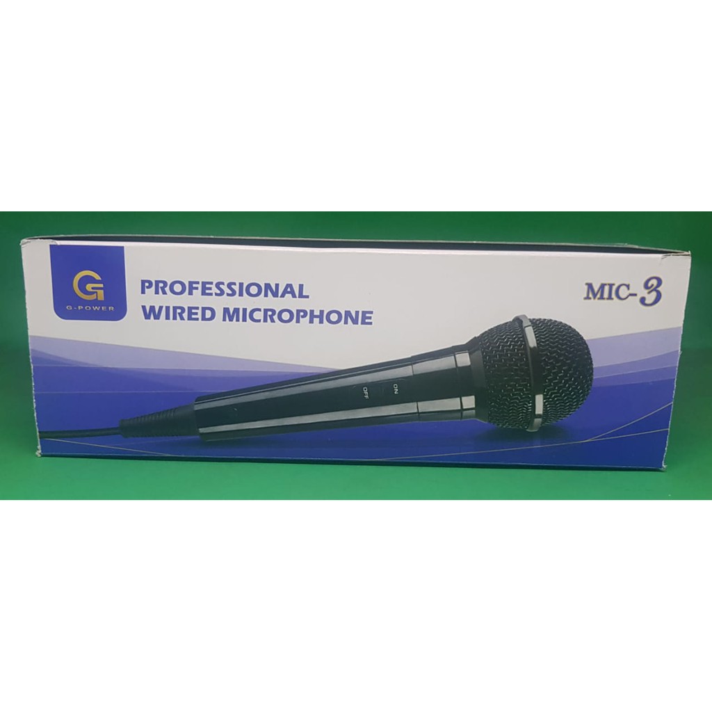 GPOWER MIC 3 original Mic kabel 3 meter Microphone cable karaoke-hitam