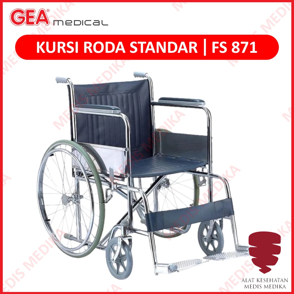 Kursi Roda GEA FS871 Standar Wheel Chair FS 871 Standart Ekonomis