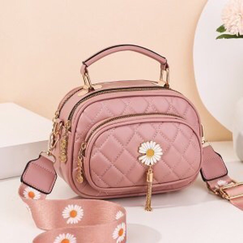 SG1237 syafnigalery sling bag impor motif bunga matahari mini 7445