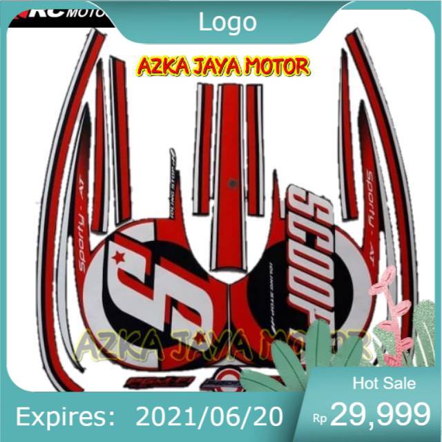 Striping full body Scoopy fi Sporty 2015 2016 warna Hitam putih/ Sticker Honda Scoopy injeksi hitam