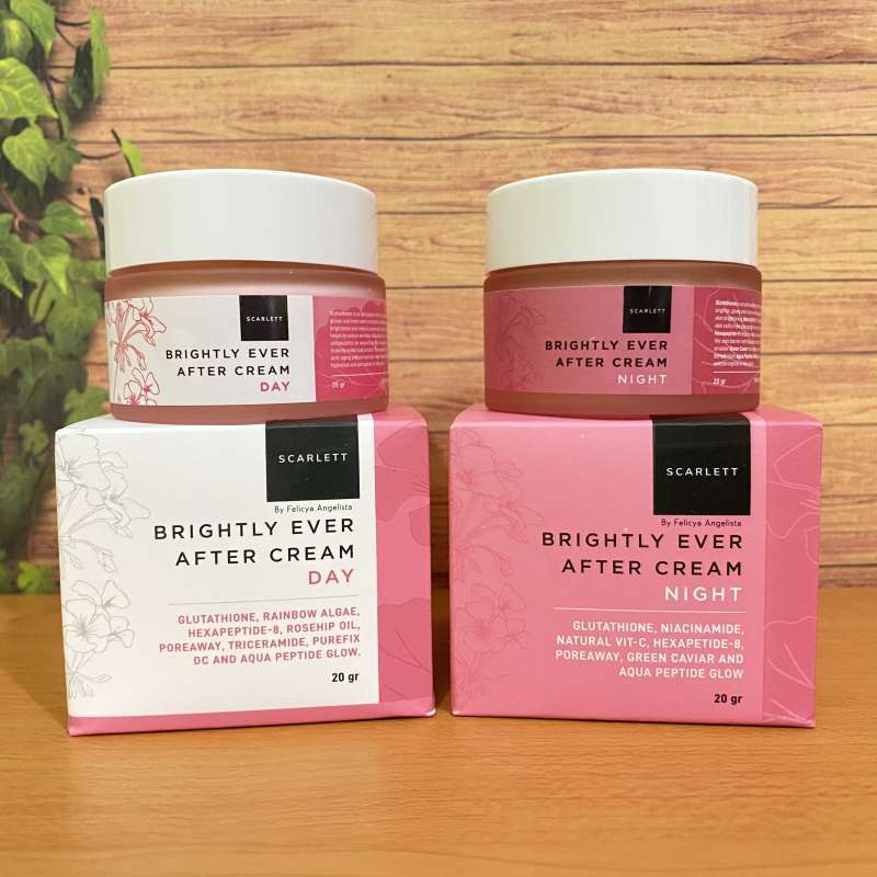 [COD] SCARLETT Paket 2in1 BRIGHTLY EVER AFTER DAY + NIGHT CREAM Meningkatkan Kelembapan Wajah - BPOM