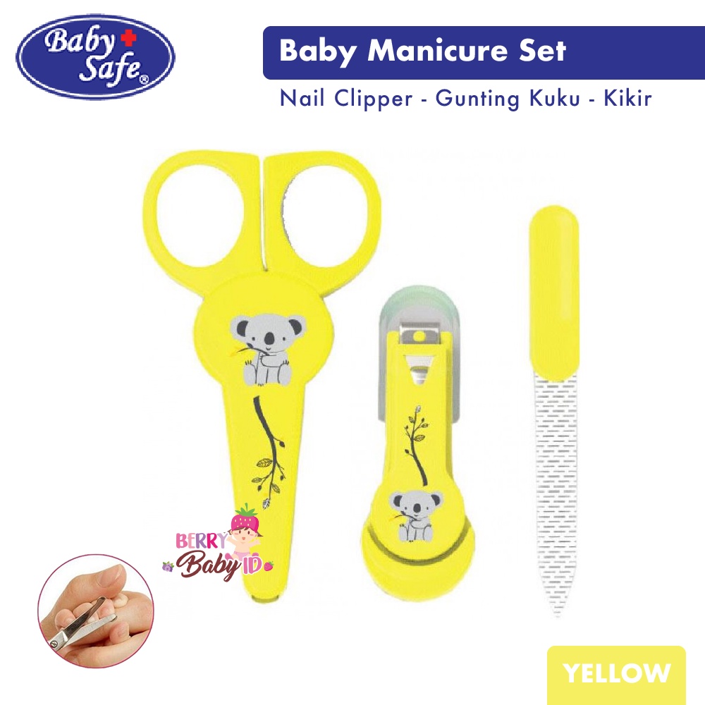 Baby Safe Paket Manicure Set Gunting Kuku Bayi Nail Clipper dan Kikir BBS019 Berry Mart