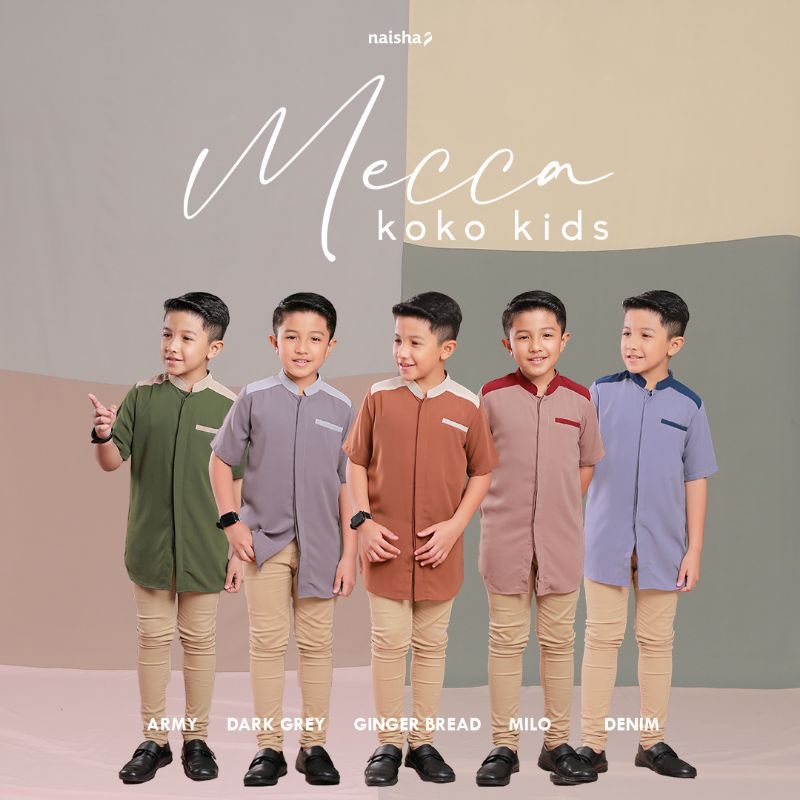 Mecca Koko Kids Naisha Official koko premium | koko halus | koko bermerk | koko lebaran | koko idul adha | koko idul fitri | koko anak | koko anak anak | koko lengan panjang | koko lengan pendek