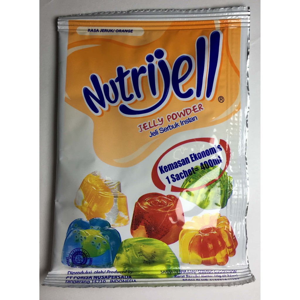 Nutrijel agar&quot; Jelly Powder Nutrijell ekonomis Rasa jeruk orange 10 gr