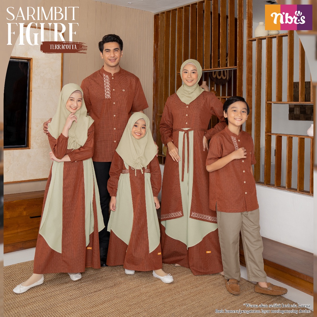 Nibras Sarimbit FIGURE TERACOTTA Baju Lebaran Couple Keluarga Muslim Model Kopel Terbaru Dari NBRS