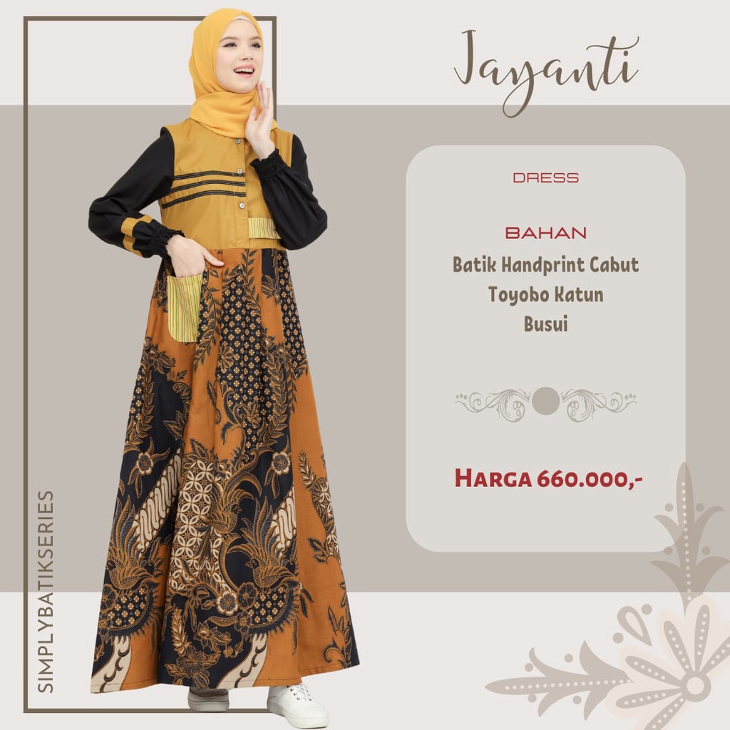 Gamis Batik Kekinian Spesial Edition By SIMPLY LAISA - ORIGINAL [Bisa COD]