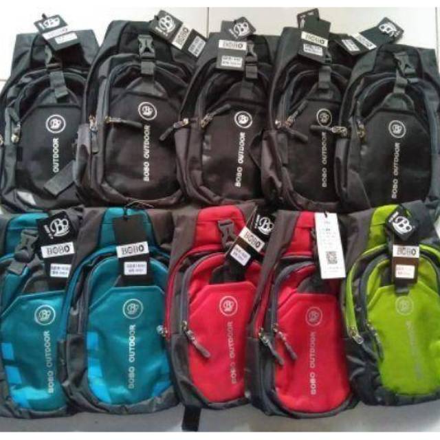 ORI Tas Bobo Outdoor Anti Air Slingbag slempang pria Hang Tag / kepala resleting tali merk BOBO